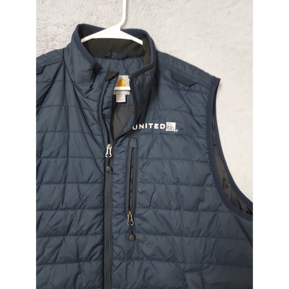 Carhartt Jacket  Mens XL Puffer Vest Navy Full Zip Gilliam Quilted Work UNITED - Picture 4 of 12
